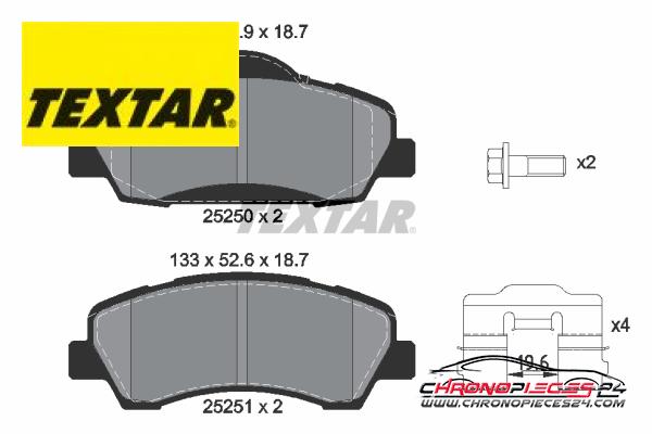 Achat de TEXTAR 2525001 Kit de plaquettes de frein, frein à disque pas chères