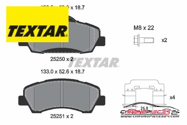 Achat de TEXTAR 2525004 Kit de plaquettes de frein, frein à disque Q+ pas chères