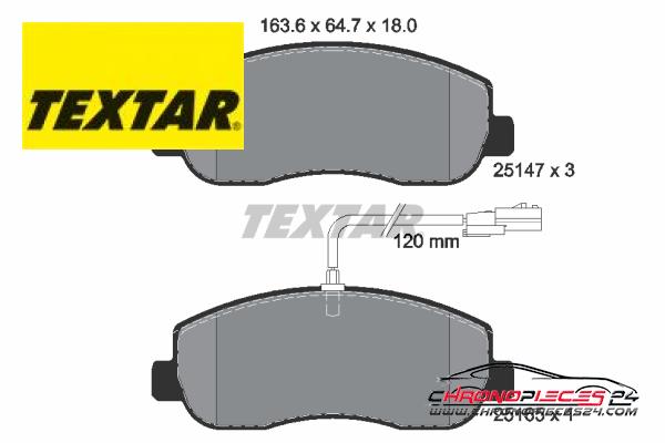 Achat de TEXTAR 2514701 Kit de plaquettes de frein, frein à disque pas chères