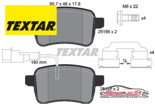 Achat de TEXTAR 2515601 Kit de plaquettes de frein, frein à disque pas chères