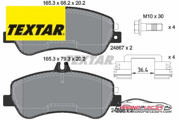 Achat de TEXTAR 2486701 Kit de plaquettes de frein, frein à disque pas chères