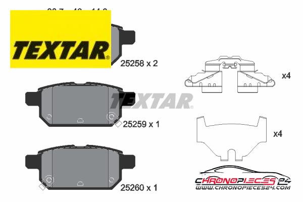 Achat de TEXTAR 2525801 Kit de plaquettes de frein, frein à disque pas chères