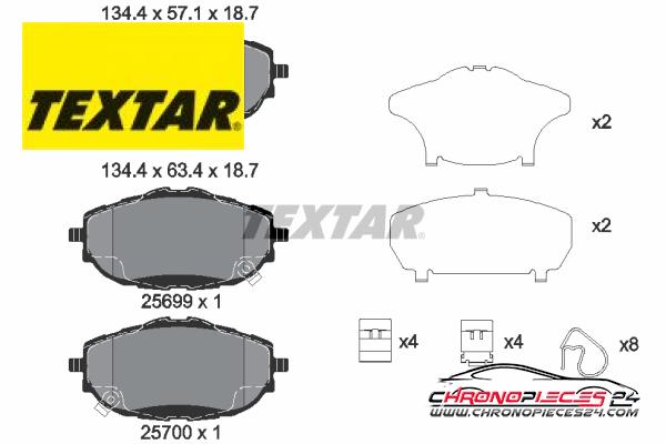 Achat de TEXTAR 2569801 Kit de plaquettes de frein, frein à disque pas chères