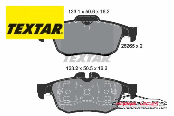 Achat de TEXTAR 2526501 Kit de plaquettes de frein, frein à disque pas chères