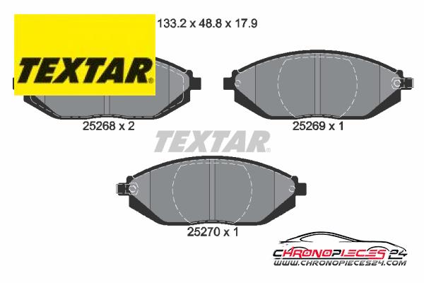 Achat de TEXTAR 2526801 Kit de plaquettes de frein, frein à disque pas chères