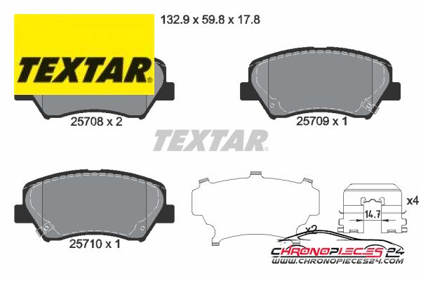 Achat de TEXTAR 2570801 Kit de plaquettes de frein, frein à disque pas chères