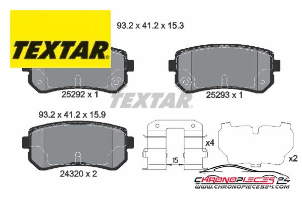 Achat de TEXTAR 2529201 Kit de plaquettes de frein, frein à disque pas chères