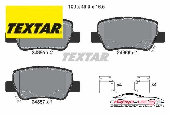 Achat de TEXTAR 2488501 Kit de plaquettes de frein, frein à disque pas chères