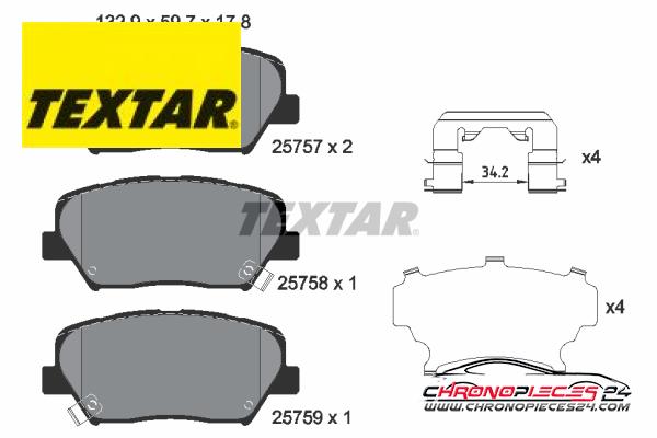 Achat de TEXTAR 2575701 Kit de plaquettes de frein, frein à disque pas chères