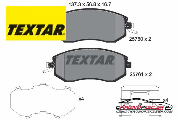 Achat de TEXTAR 2576001 Kit de plaquettes de frein, frein à disque pas chères