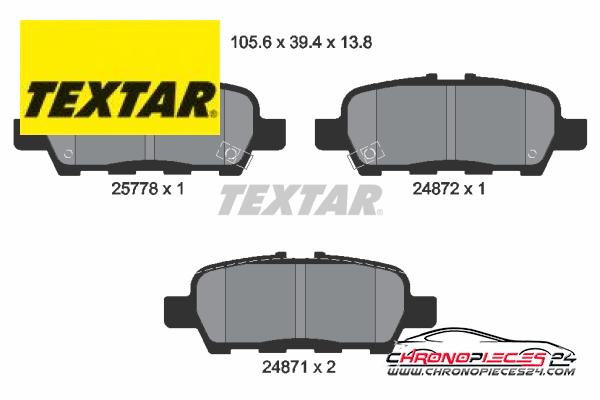 Achat de TEXTAR 2577801 Kit de plaquettes de frein, frein à disque pas chères