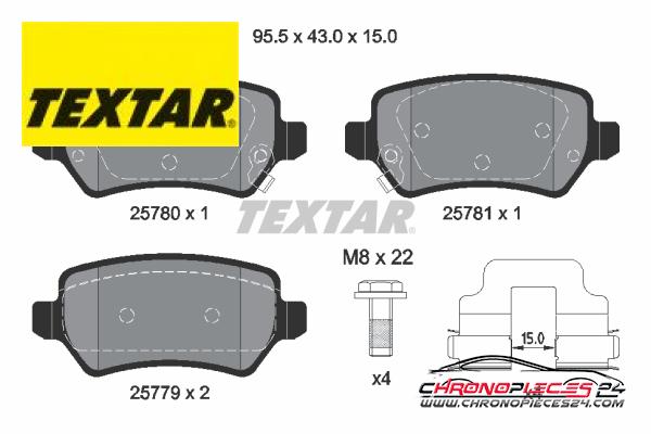 Achat de TEXTAR 2578001 Kit de plaquettes de frein, frein à disque Q+ pas chères