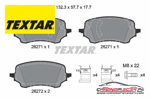 Achat de TEXTAR 2627101 Kit de plaquettes de frein, frein à disque Q+ pas chères