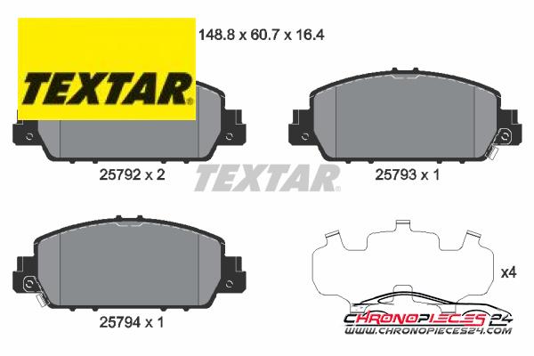 Achat de TEXTAR 2579201 Kit de plaquettes de frein, frein à disque pas chères