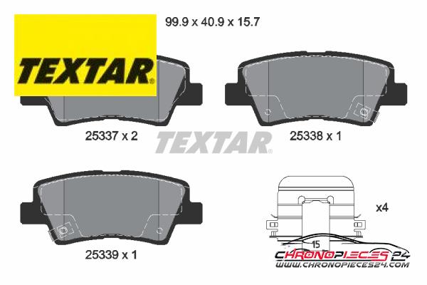 Achat de TEXTAR 2533707 Kit de plaquettes de frein, frein à disque pas chères