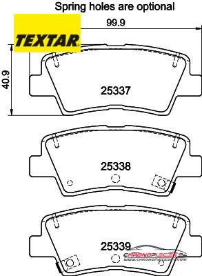 Achat de TEXTAR 2533709 Kit de plaquettes de frein, frein à disque  pas chères