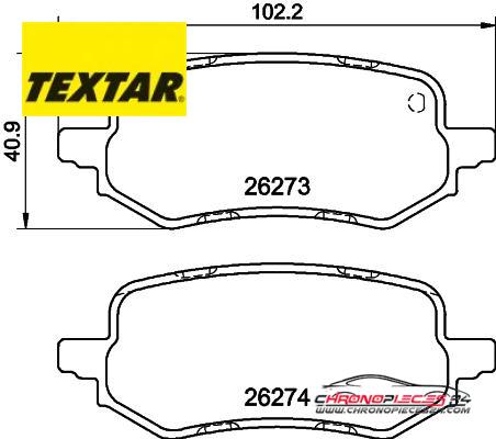 Achat de TEXTAR 2627301 Kit de plaquettes de frein, frein à disque  pas chères