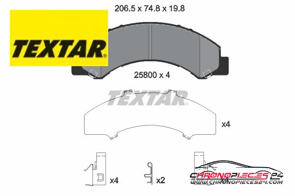 Achat de TEXTAR 2580001 Kit de plaquettes de frein, frein à disque pas chères