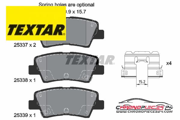 Achat de TEXTAR 2533709 Kit de plaquettes de frein, frein à disque  pas chères