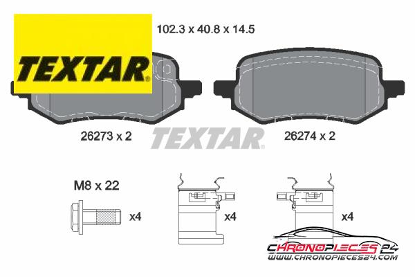 Achat de TEXTAR 2627301 Kit de plaquettes de frein, frein à disque  pas chères