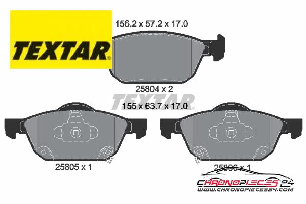 Achat de TEXTAR 2580401 Kit de plaquettes de frein, frein à disque pas chères