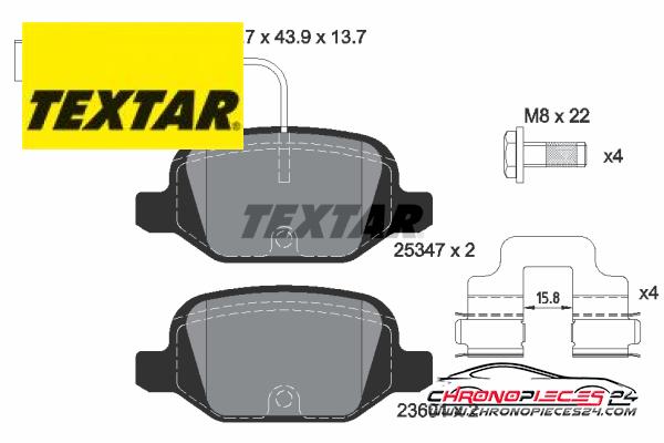 Achat de TEXTAR 2534701 Kit de plaquettes de frein, frein à disque pas chères