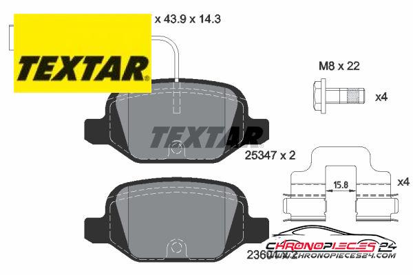 Achat de TEXTAR 2534701 Kit de plaquettes de frein, frein à disque pas chères