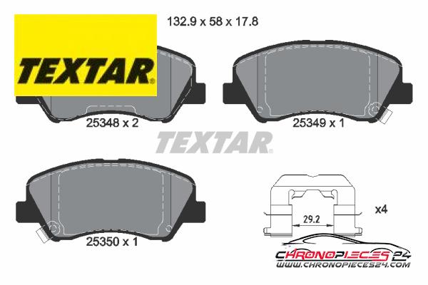 Achat de TEXTAR 2534801 Kit de plaquettes de frein, frein à disque pas chères