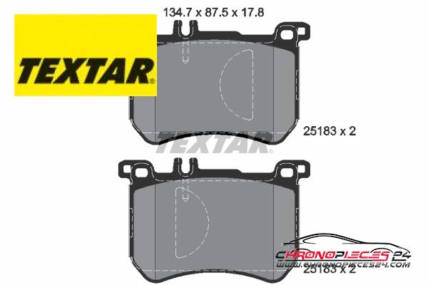 Achat de TEXTAR 2518301 Kit de plaquettes de frein, frein à disque pas chères