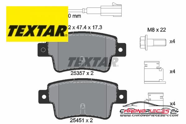 Achat de TEXTAR 2535701 Kit de plaquettes de frein, frein à disque pas chères