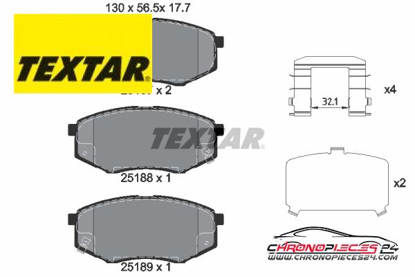 Achat de TEXTAR 2518701 Kit de plaquettes de frein, frein à disque pas chères