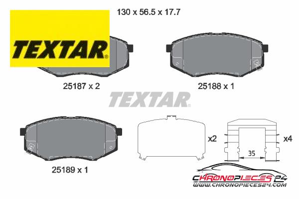 Achat de TEXTAR 2518704 Kit de plaquettes de frein, frein à disque pas chères