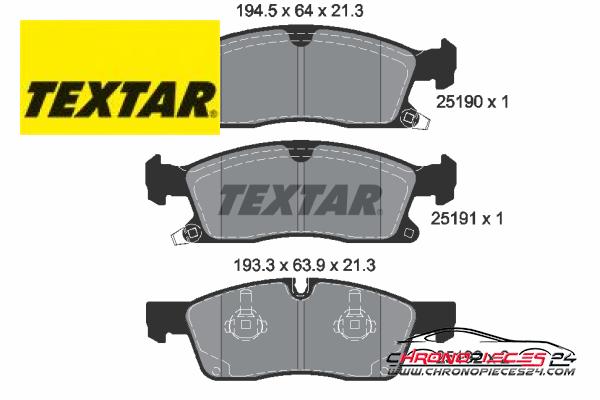 Achat de TEXTAR 2519001 Kit de plaquettes de frein, frein à disque pas chères