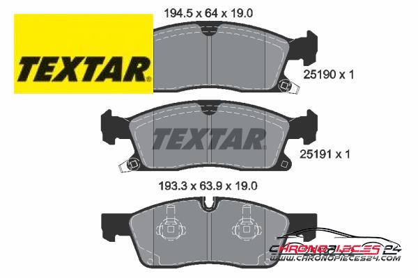 Achat de TEXTAR 2519002 Kit de plaquettes de frein, frein à disque pas chères