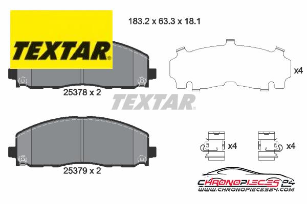 Achat de TEXTAR 2537801 Kit de plaquettes de frein, frein à disque pas chères