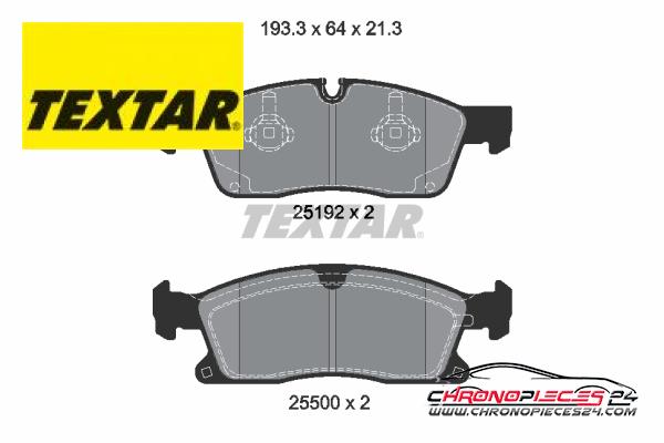 Achat de TEXTAR 2519202 Kit de plaquettes de frein, frein à disque pas chères