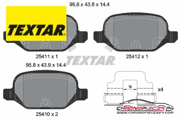 Achat de TEXTAR 2541101 Kit de plaquettes de frein, frein à disque pas chères