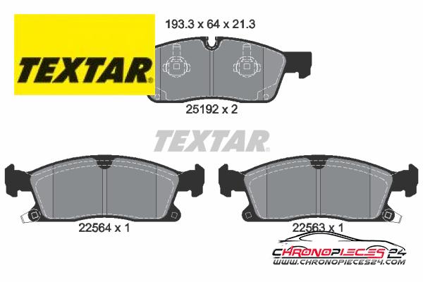 Achat de TEXTAR 2519207 Kit de plaquettes de frein, frein à disque pas chères