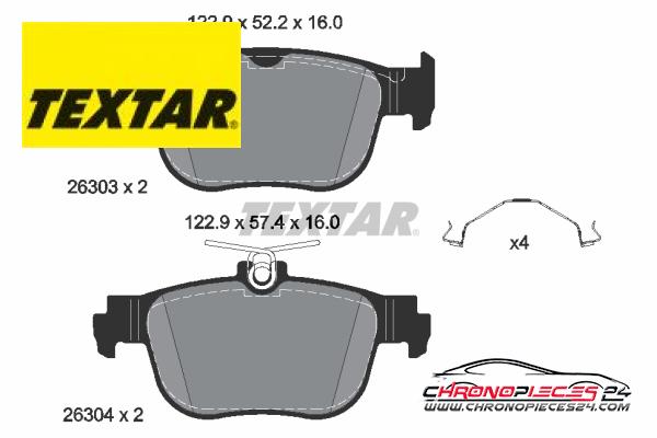 Achat de TEXTAR 2630301 Kit de plaquettes de frein, frein à disque pas chères