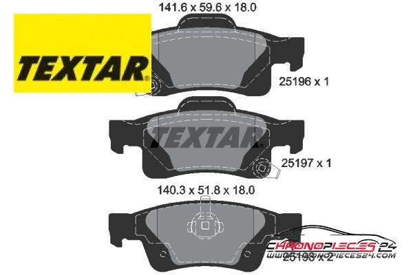 Achat de TEXTAR 2519601 Kit de plaquettes de frein, frein à disque pas chères