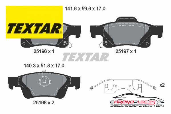 Achat de TEXTAR 2519603 Kit de plaquettes de frein, frein à disque pas chères