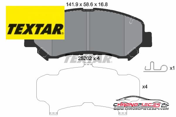 Achat de TEXTAR 2520201 Kit de plaquettes de frein, frein à disque pas chères