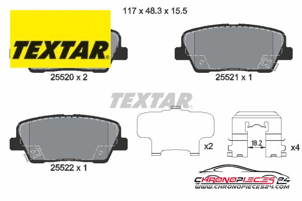 Achat de TEXTAR 2552001 Kit de plaquettes de frein, frein à disque pas chères