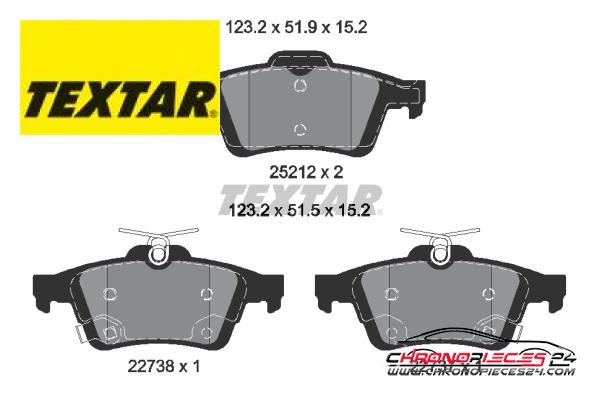 Achat de TEXTAR 2521204 Kit de plaquettes de frein, frein à disque pas chères