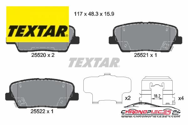 Achat de TEXTAR 2552001 Kit de plaquettes de frein, frein à disque pas chères