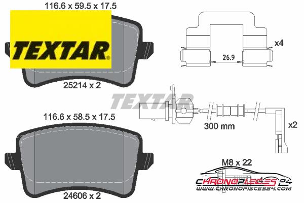 Achat de TEXTAR 2521401 Kit de plaquettes de frein, frein à disque pas chères