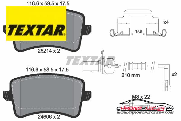 Achat de TEXTAR 2521402 Kit de plaquettes de frein, frein à disque pas chères