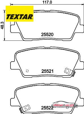 Achat de TEXTAR 2552008 Kit de plaquettes de frein, frein à disque Q+ pas chères