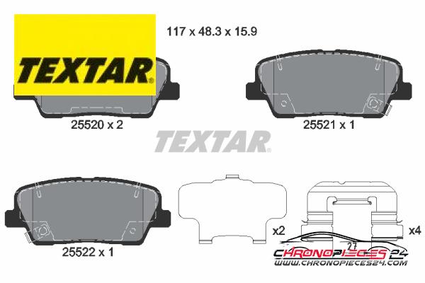 Achat de TEXTAR 2552008 Kit de plaquettes de frein, frein à disque Q+ pas chères