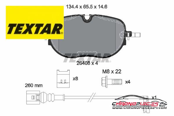 Achat de TEXTAR 2640801 Kit de plaquettes de frein, frein à disque  pas chères